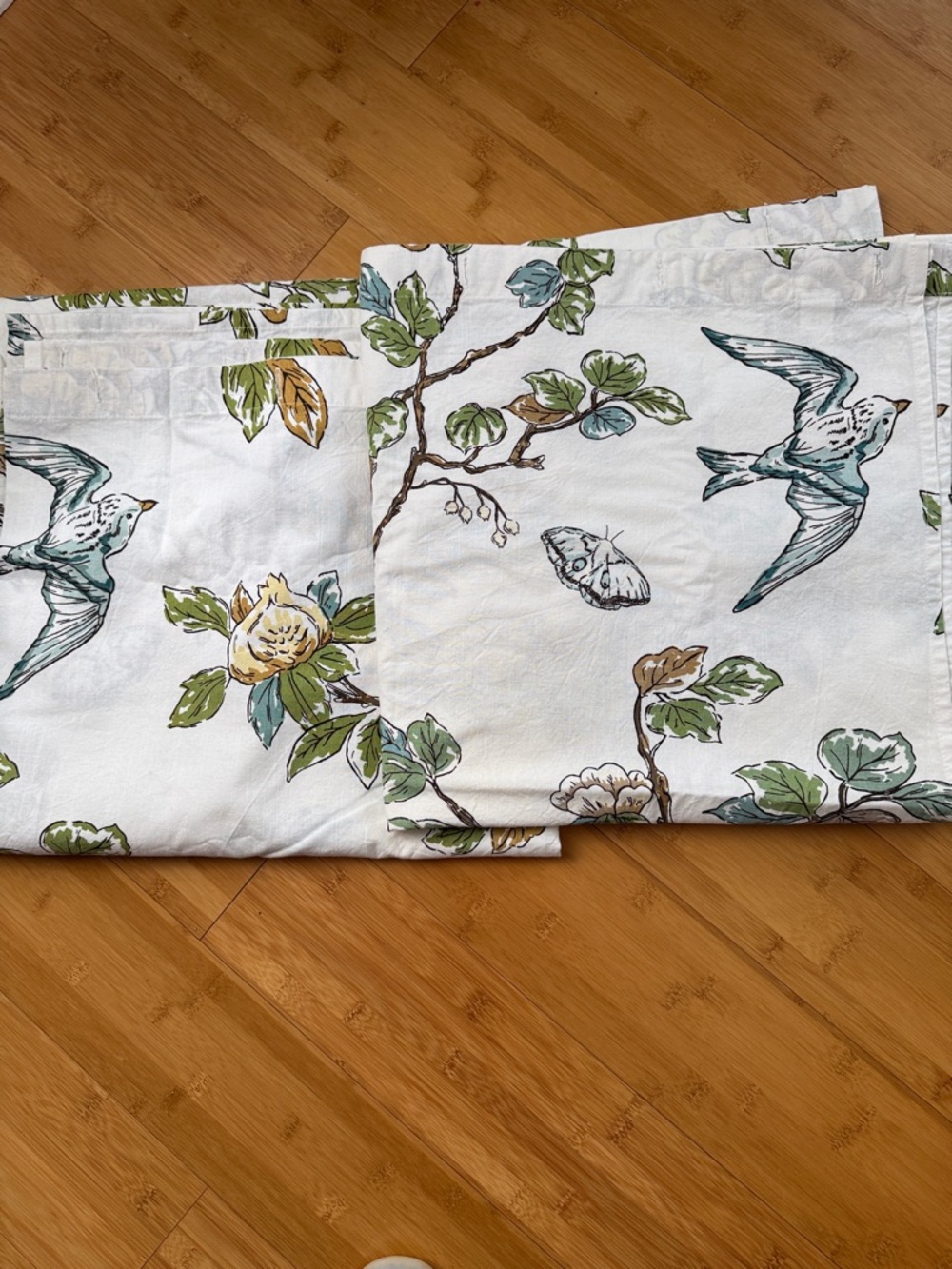 2 Target Home Floral & Bird Print Cotton Shower Curtain Panels